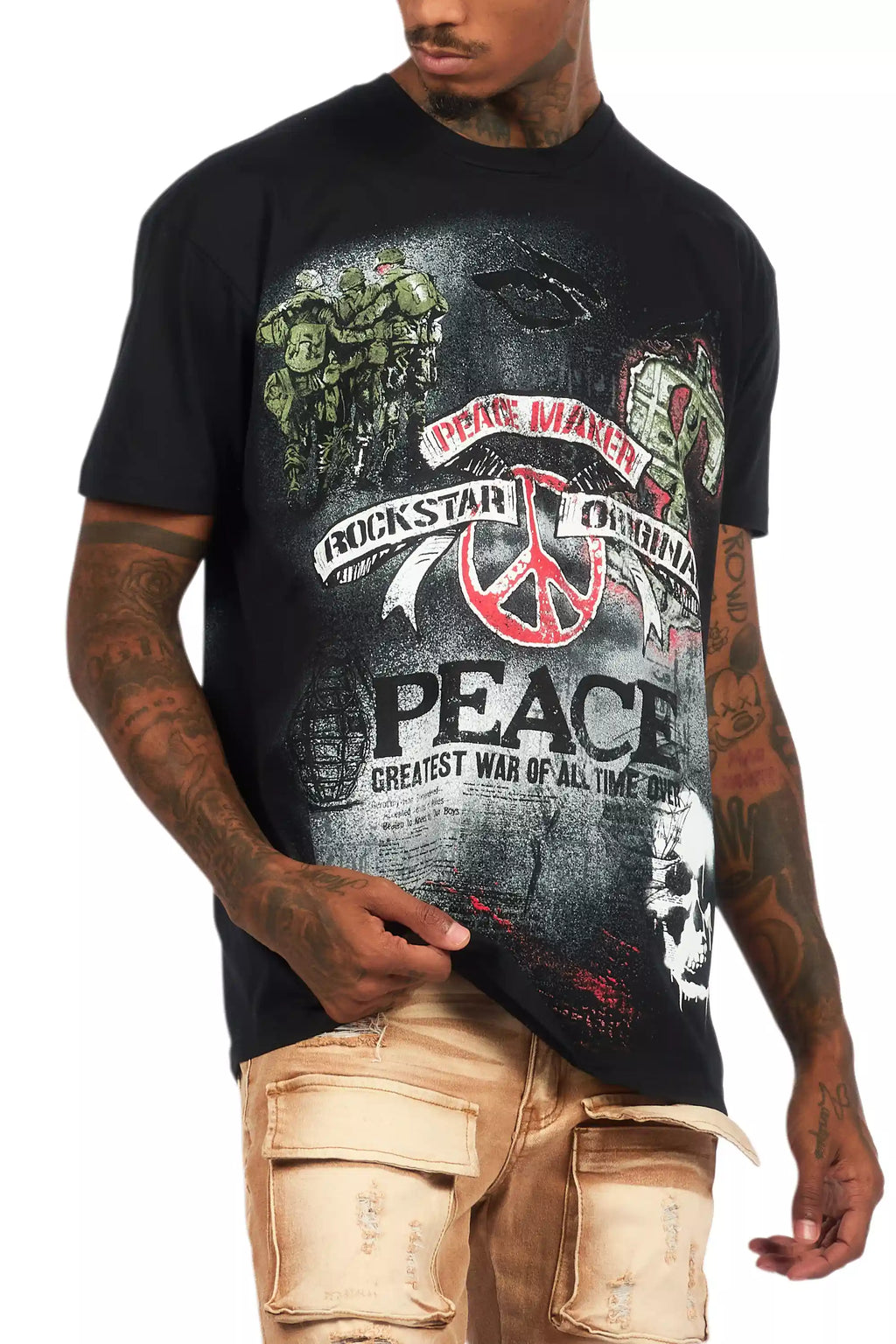 Saeko Black/Multi Oversized Graphic T-Shirt