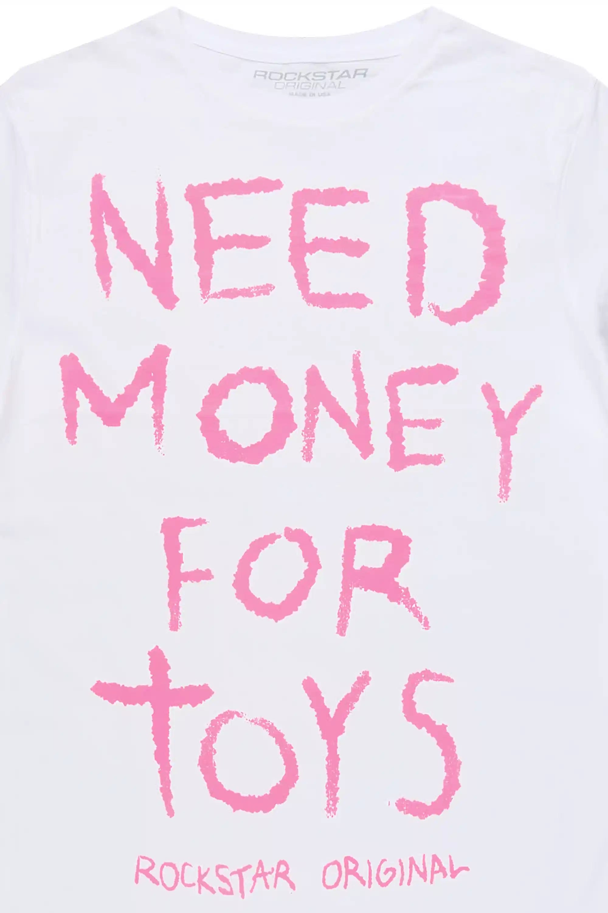 Boys M4Toys White/Fuchsia Graphic T-Shirt