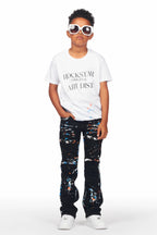 Boys Travis White T-Shirt/Stacked Flare Jean Set