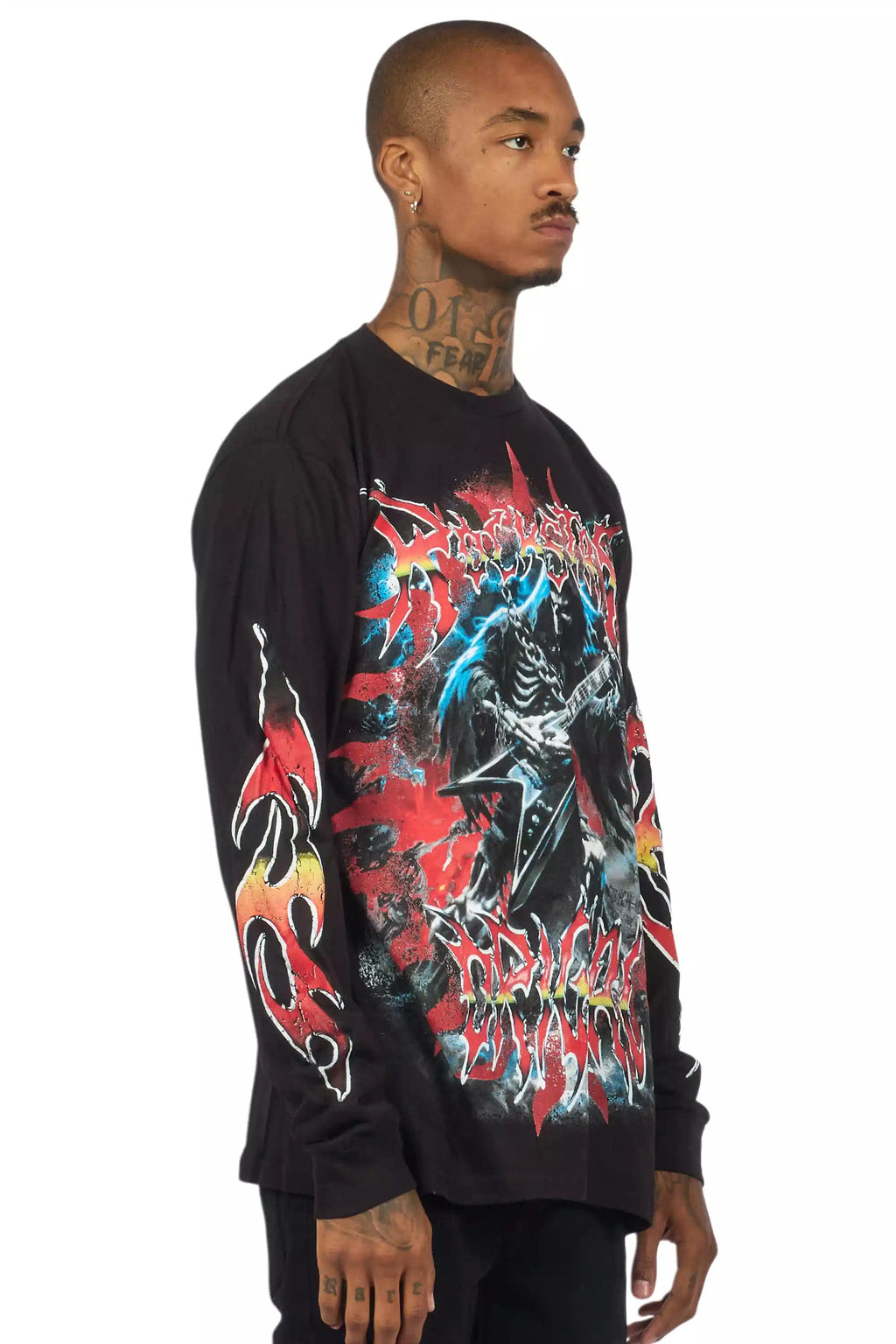 Syn Black/Red Long Sleeve Graphic T-Shirt
