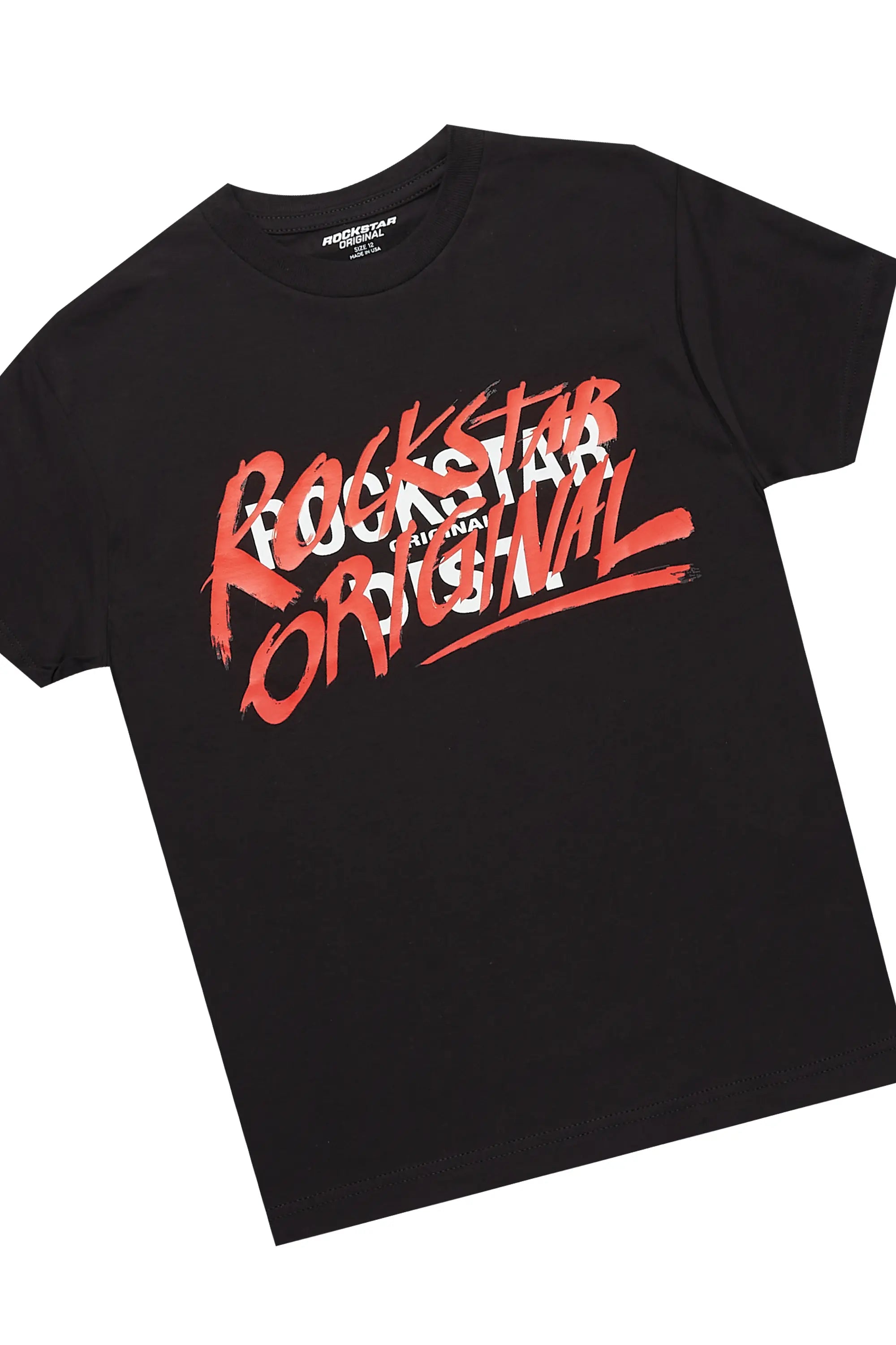 Boys Freedom Black T-Shirt/Stacked Flare Pant Set