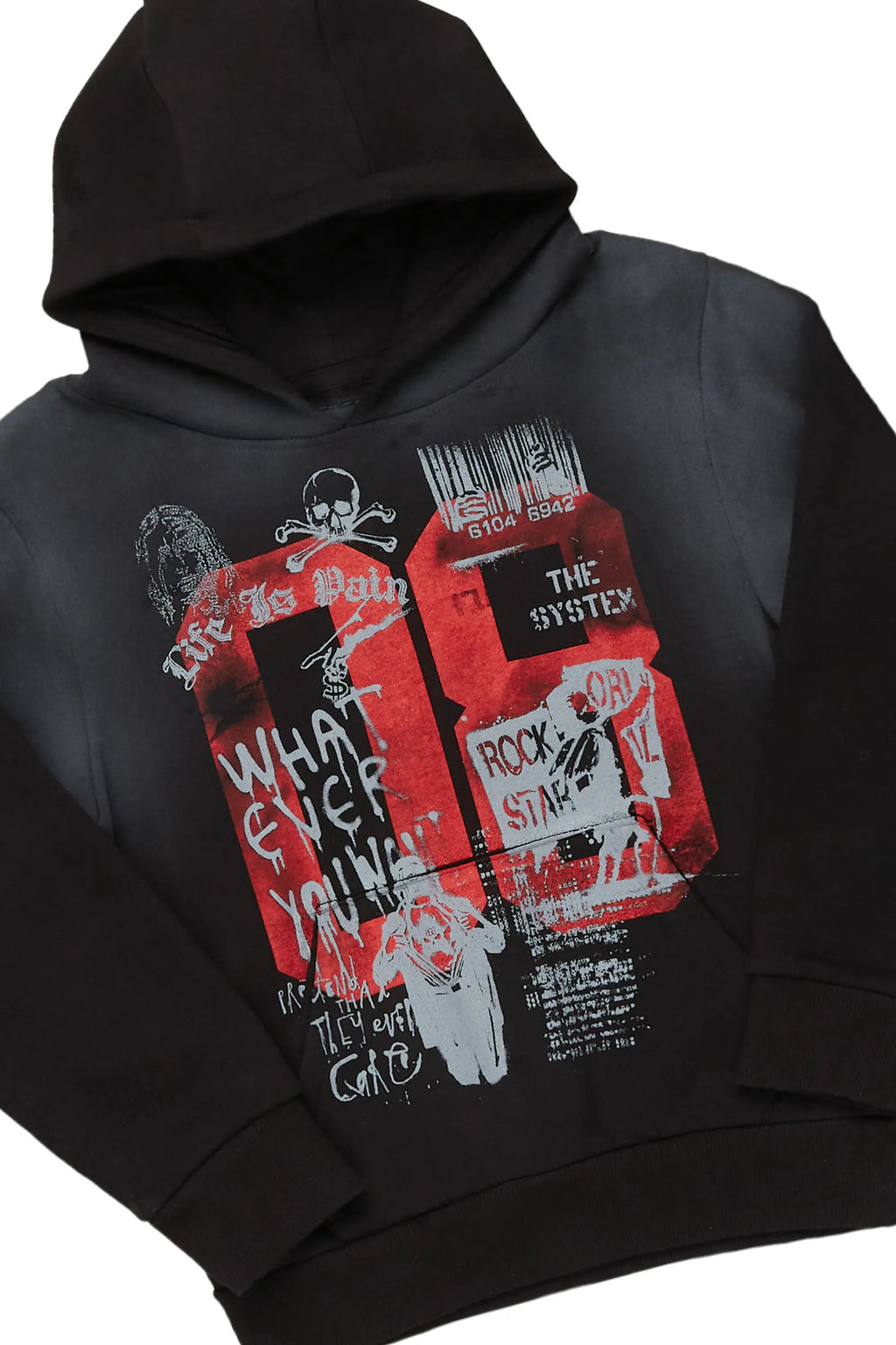 Boys Beau Black/Beige Hoodie/Nylon Pant Set