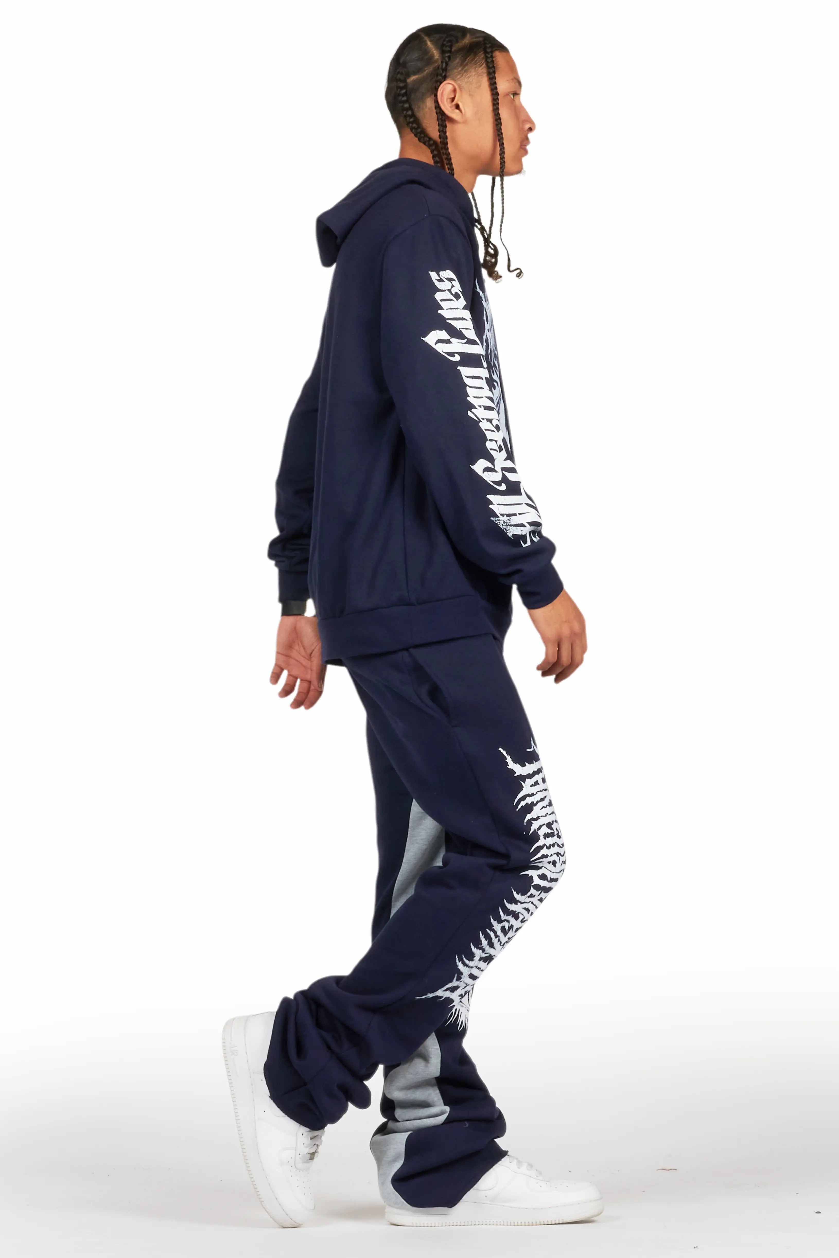 All Seeing Eyes Navy Hoodie/Baggy Track Pant Set