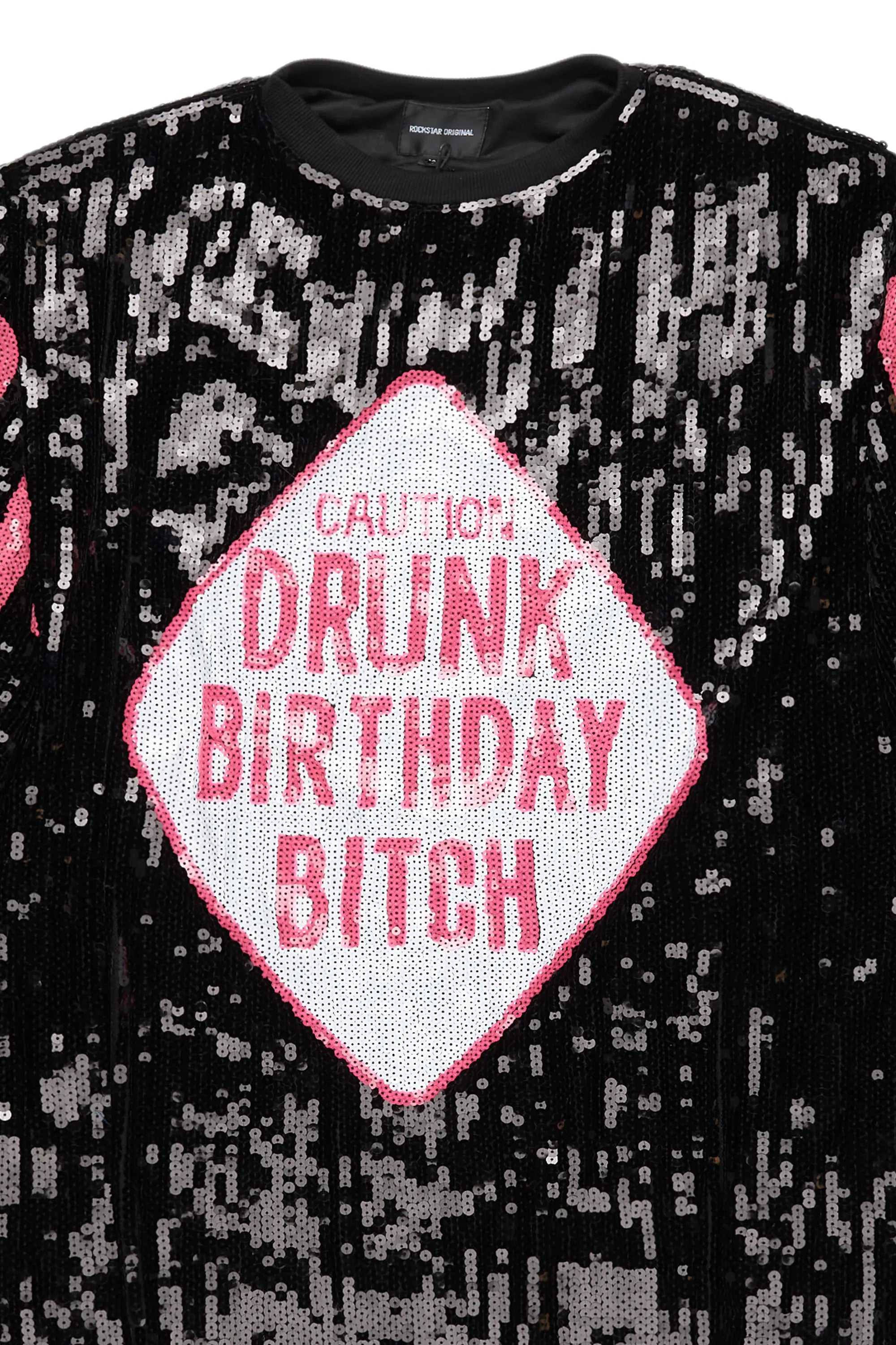 Birthday Bitch Black Sequin Mini Dress