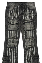 Boys Frey Black Stacked Flare Jean