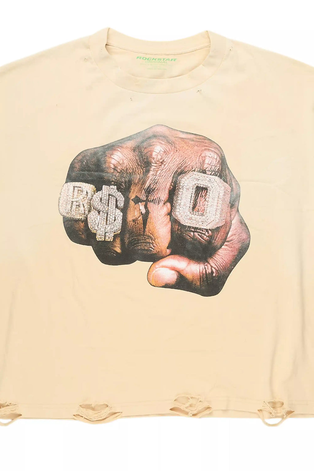 Janus Beige Boxy Crop T-Shirt