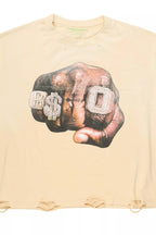 Janus Beige Boxy Crop T-Shirt