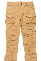 Boys Gentry Beige Stacked Flare Jean
