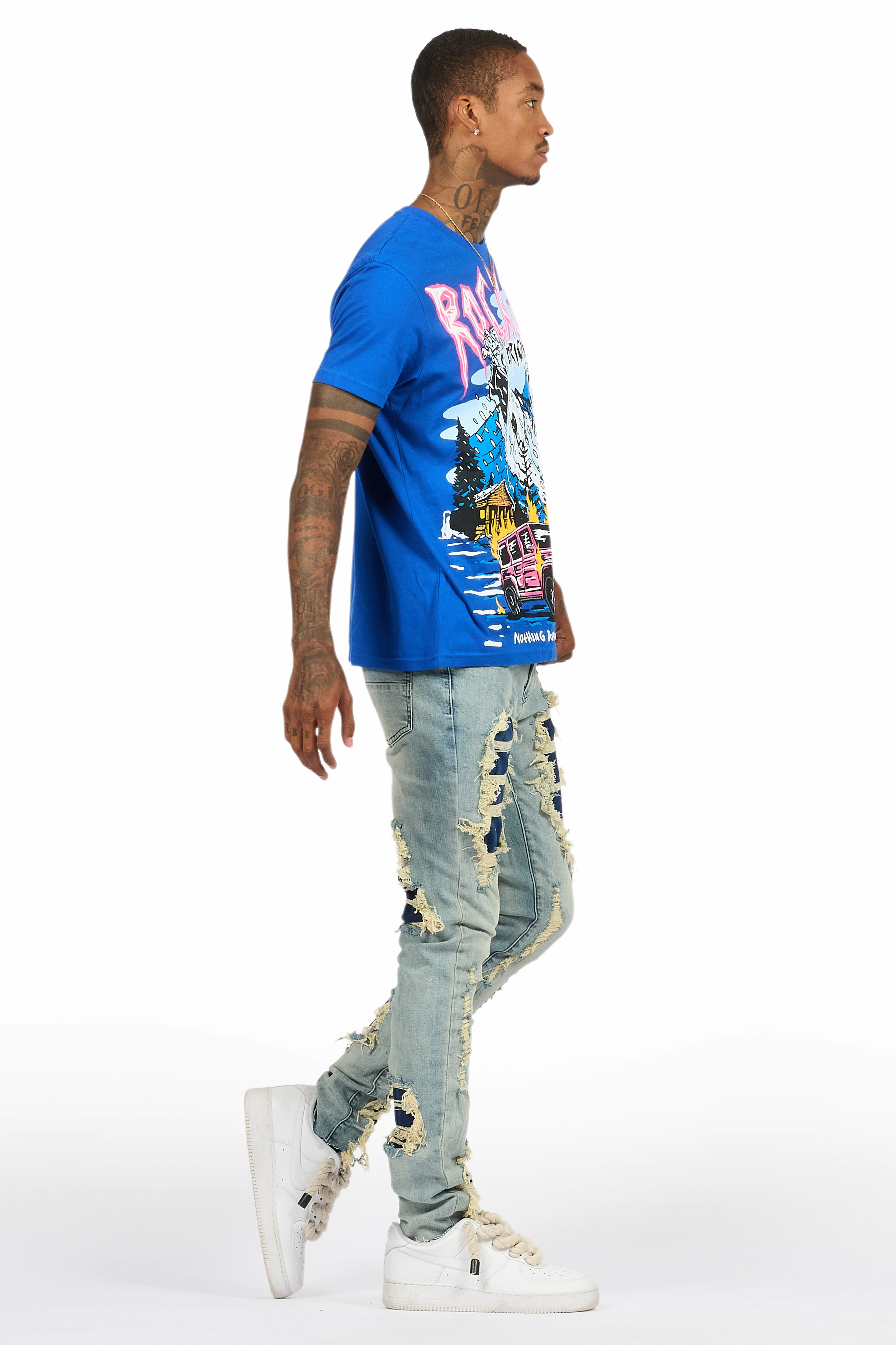 Kip Royal Blue T-Shirt/Slim Jean Bundle