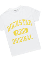 Boys Members White/Tree Camo T-Shirt/Stacked Flare Jean Set