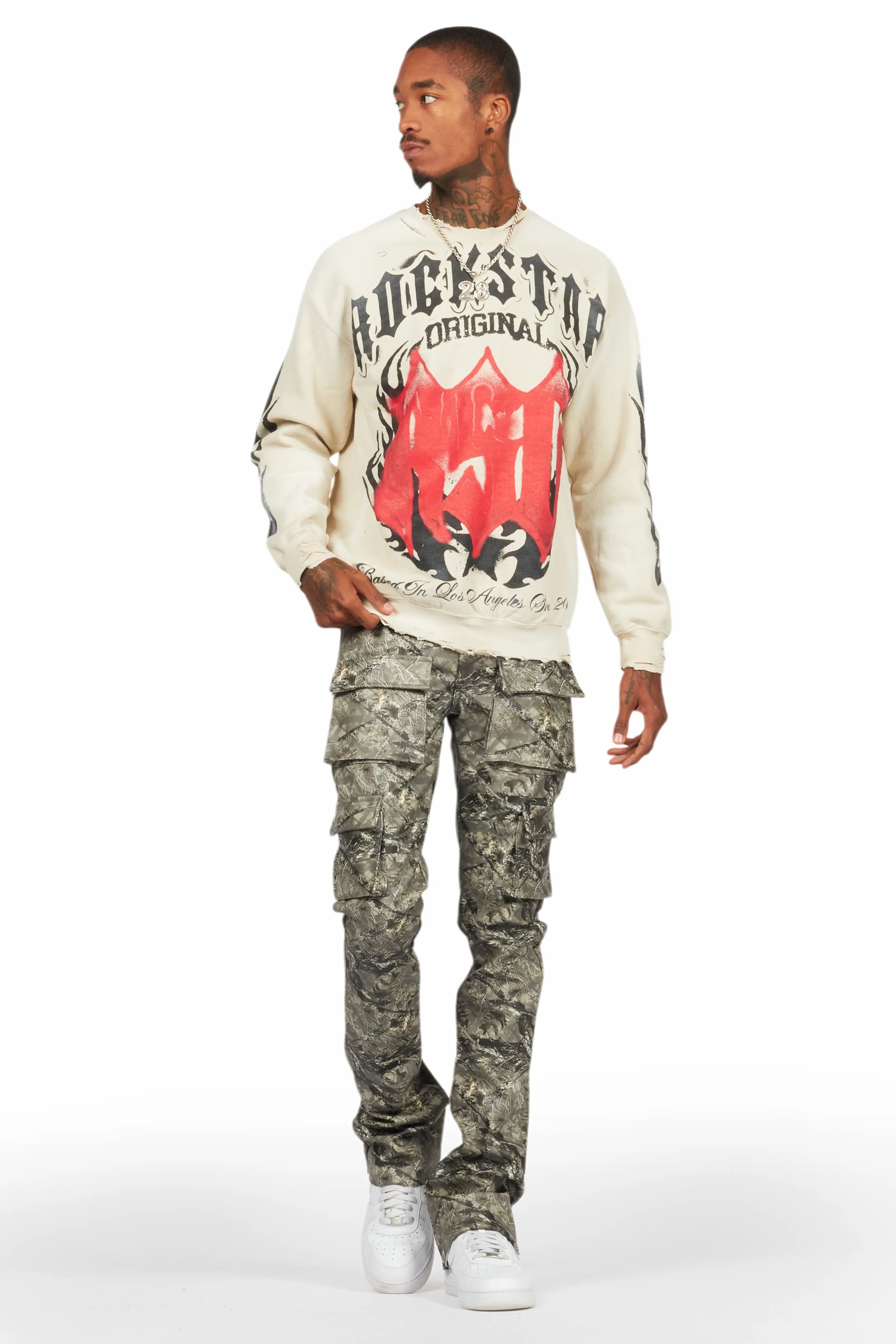 Boaz Beige Graphic Crewneck