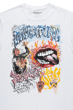 Yooz White Graphic Oversized T-Shirt