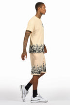 Bubble Beige T-Shirt/Short Set