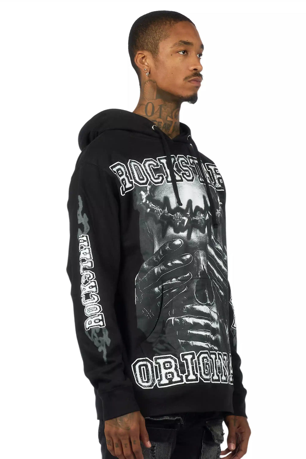 Eden Black Graphic Hoodie