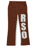 Boys Uko Brown Stacked Baggy Flare Pant