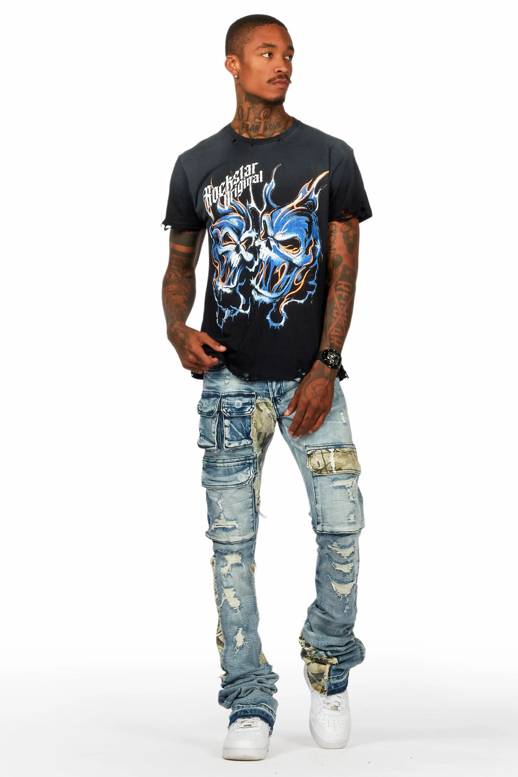 Zeta Blue Super Stacked Flare Jean