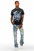 Zeta Blue Super Stacked Flare Jean