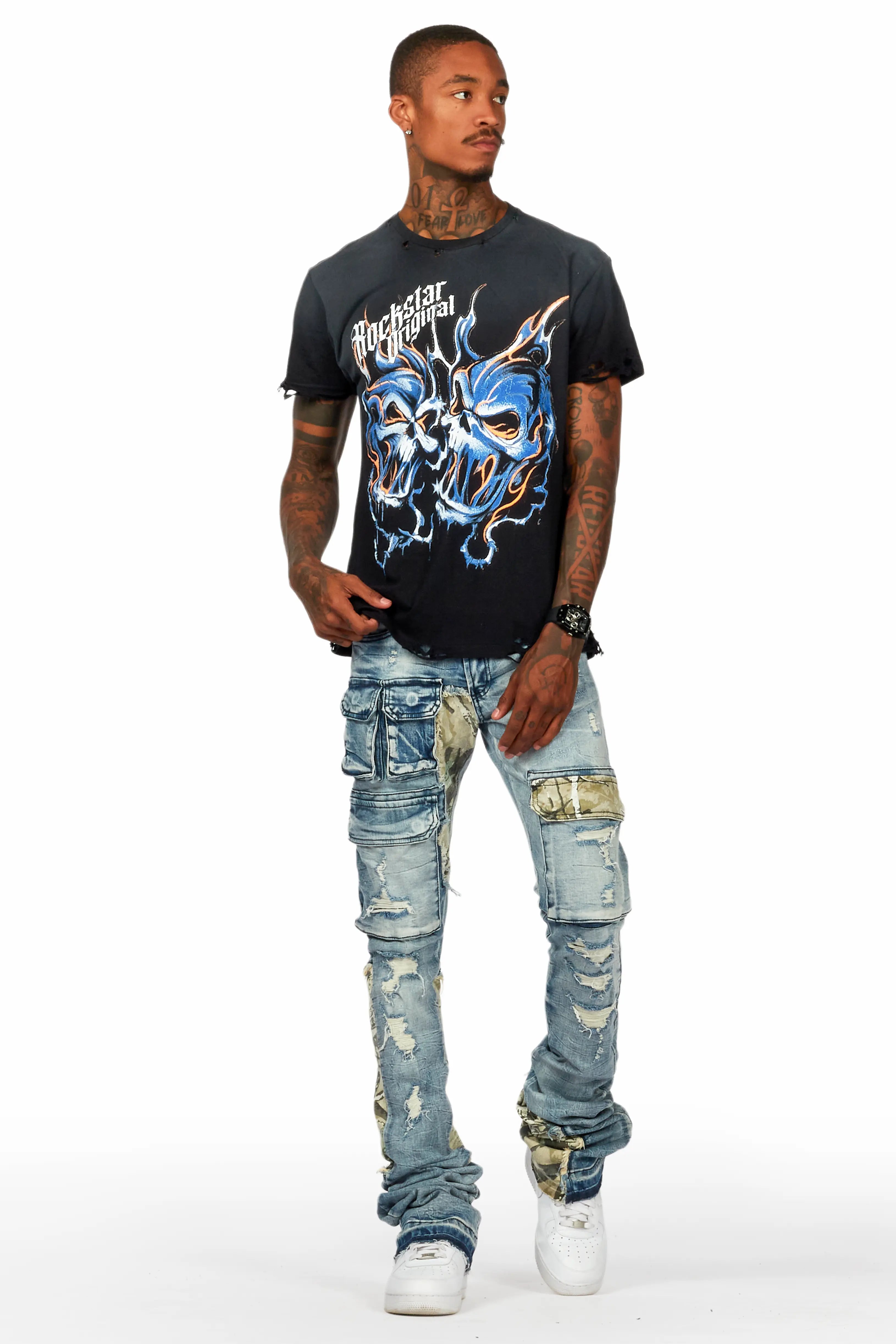 Zeta Blue Super Stacked Flare Jean