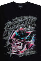 Outerworld Black Graphic Rhinestone T-Shirt