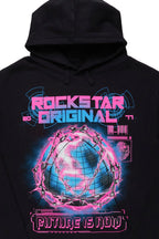Digital Black Graphic Hoodie