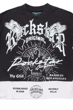 Tally Vintage Black/White Boxy Crop Double Layer Tee