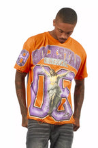 Fields Orange Oversized Graphic T-Shirt