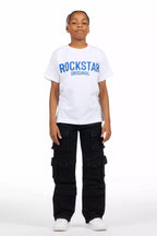 Boys Mahesh Black Baggy Cargo Jean