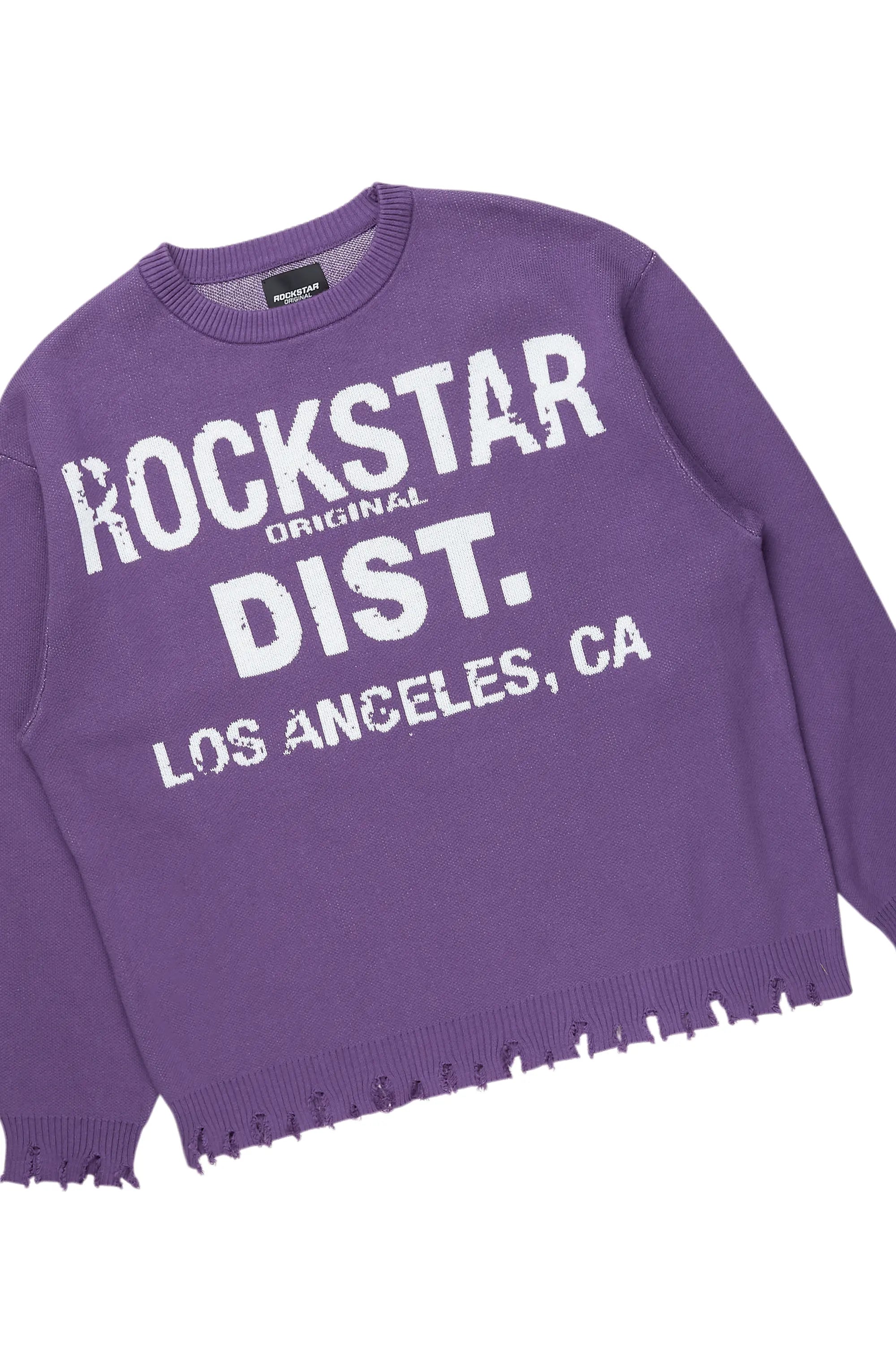 Mallow Purple Knit Sweater/Super Stacked Flare Jean Bundle