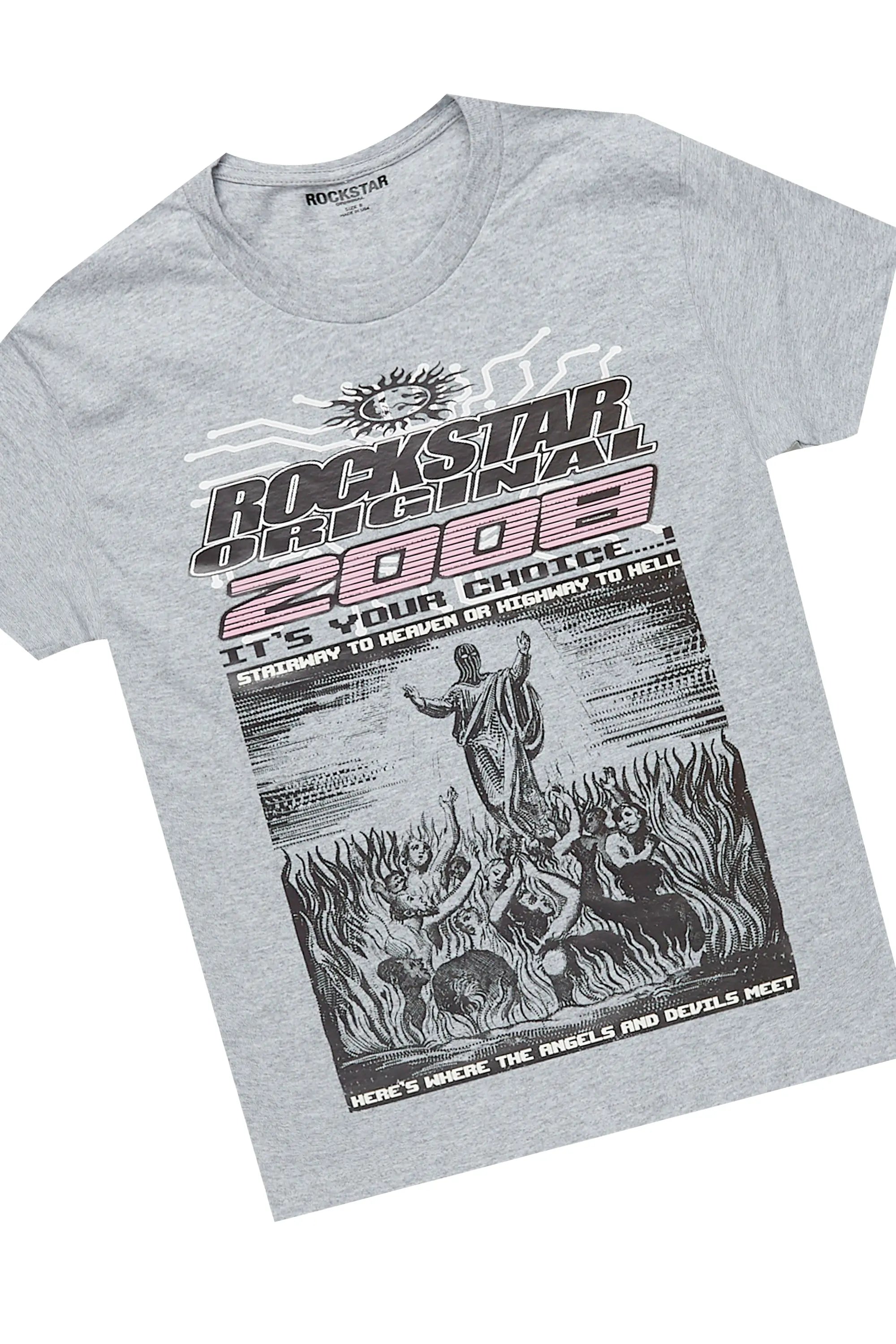 Boys Rachit Grey T-Shirt/Stacked Flare Jean Set