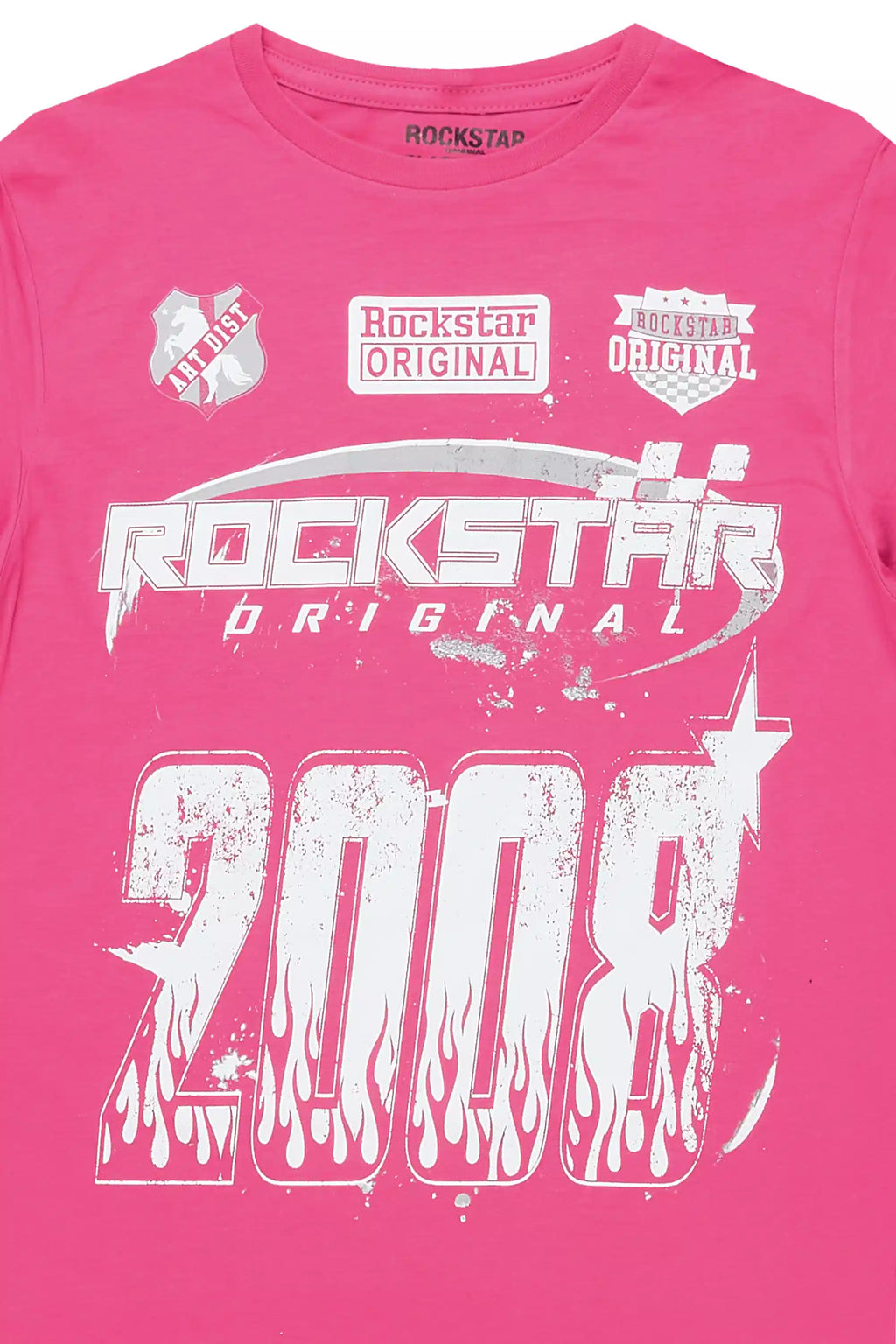 Girls Esha Fuchsia/White Graphic T-Shirt