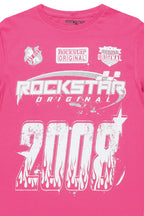 Girls Esha Fuchsia/White Graphic T-Shirt