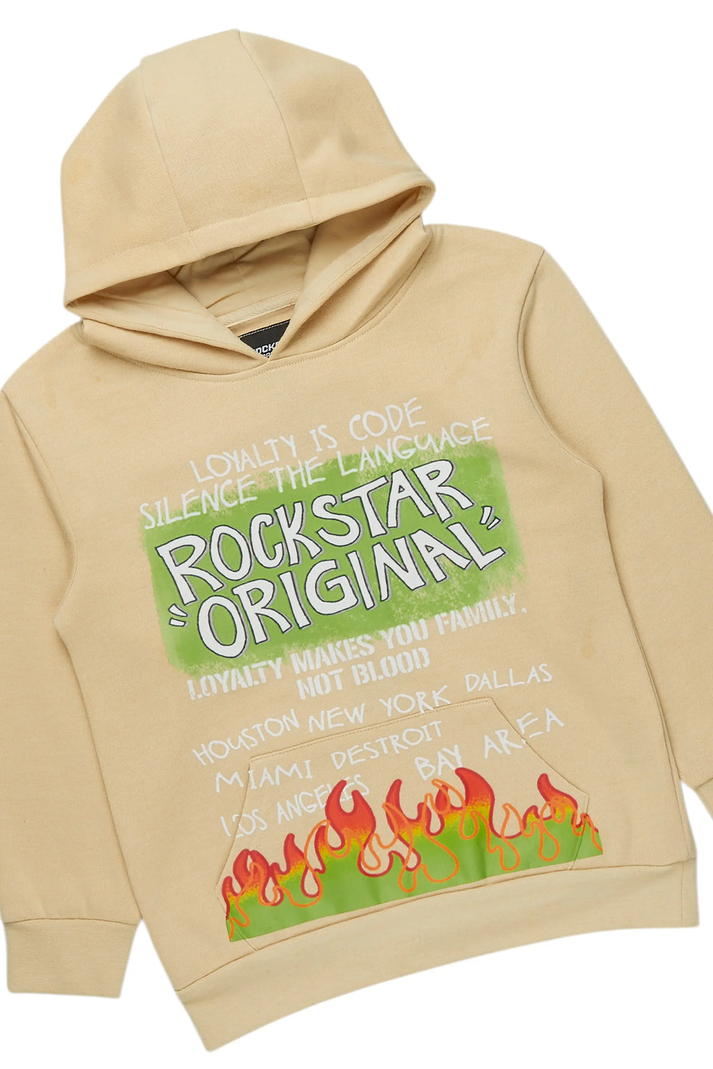 Boys Beno Beige/Blue Hoodie/Baggy Fit Jean Set