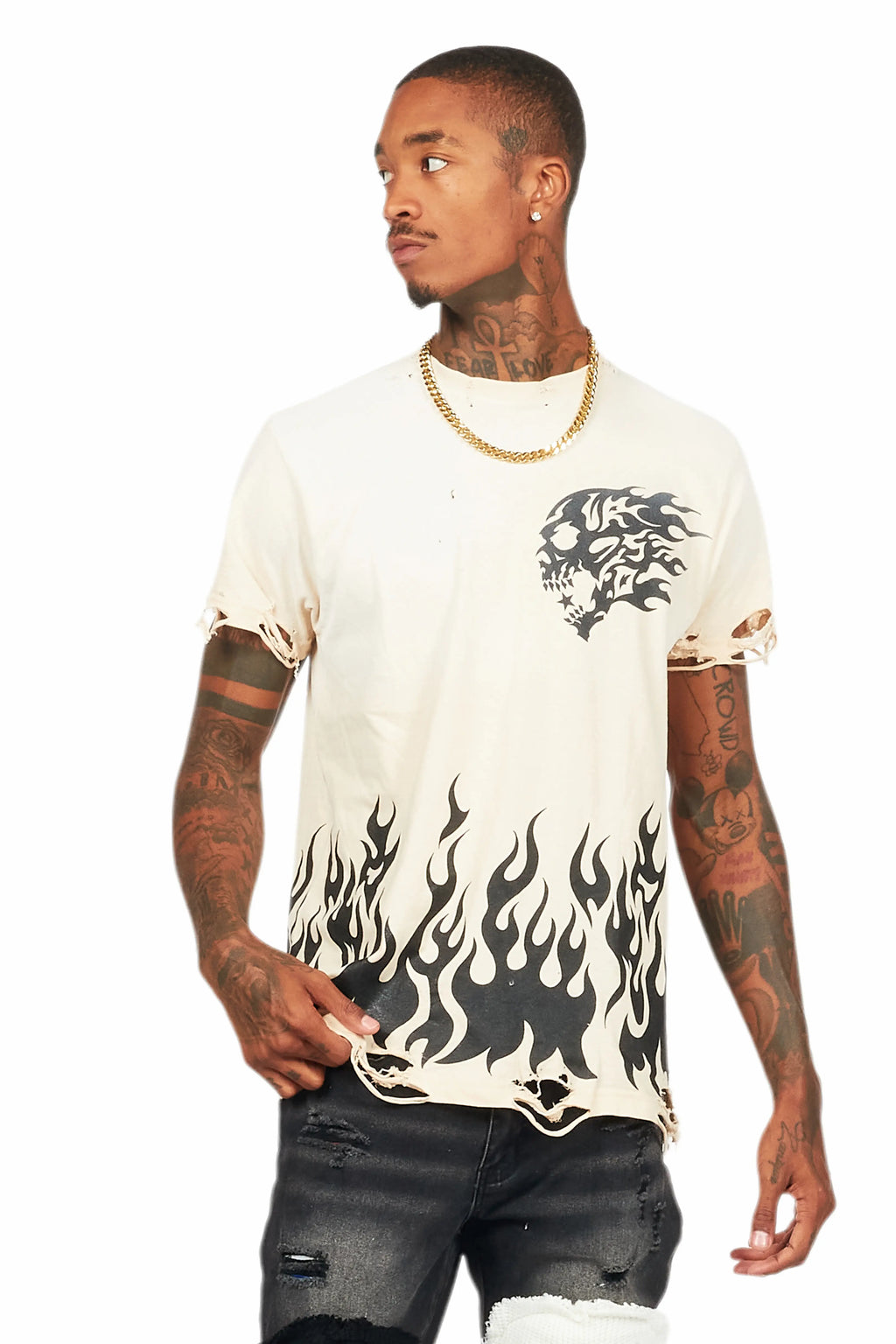 Bubble Beige Oversized Graphic T-Shirt