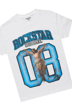 Boys Fields White/Navy T-Shirt/Baggy Stacked Track Set