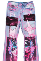 Boys Helki Blue/Pink Roller Paint Stacked Flare Jean