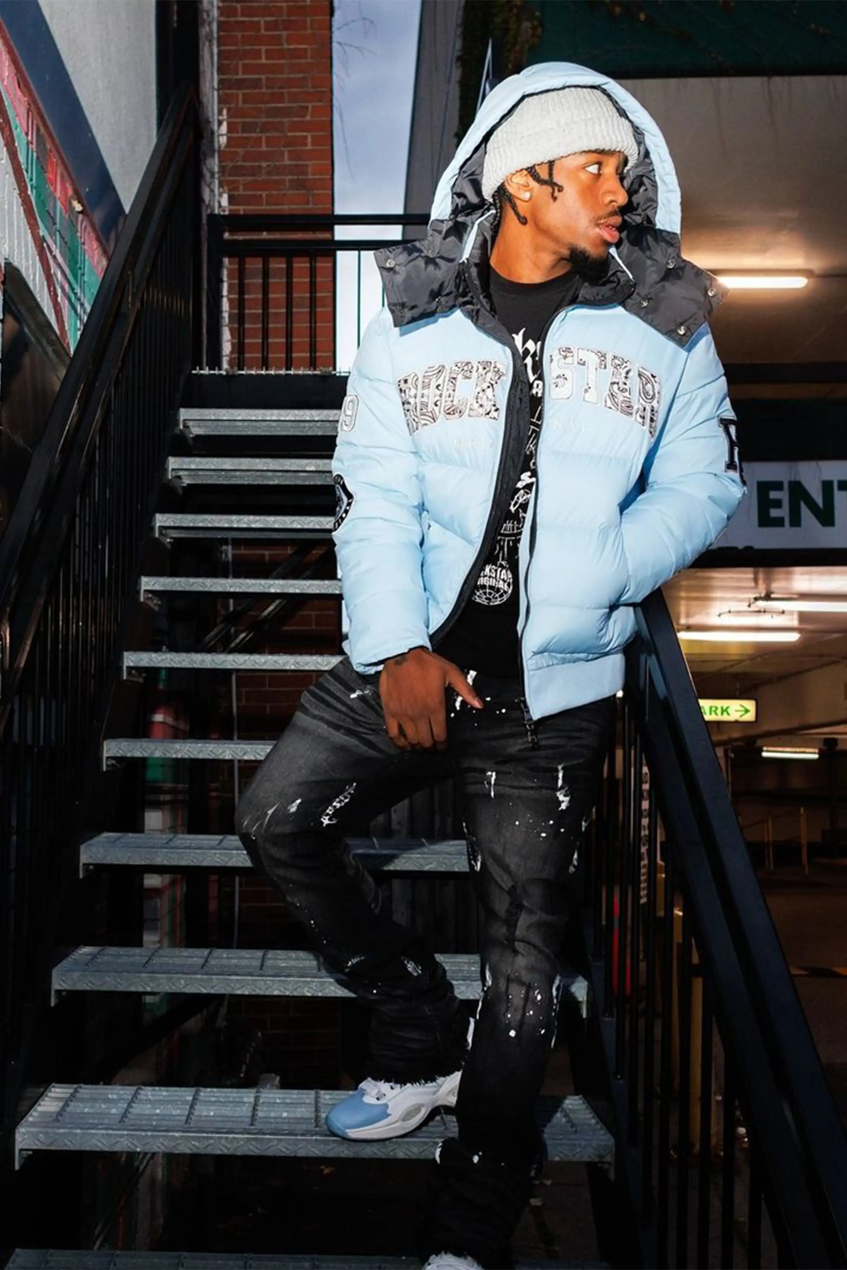 Bronx Baby Blue Heavy Puffer Jacket