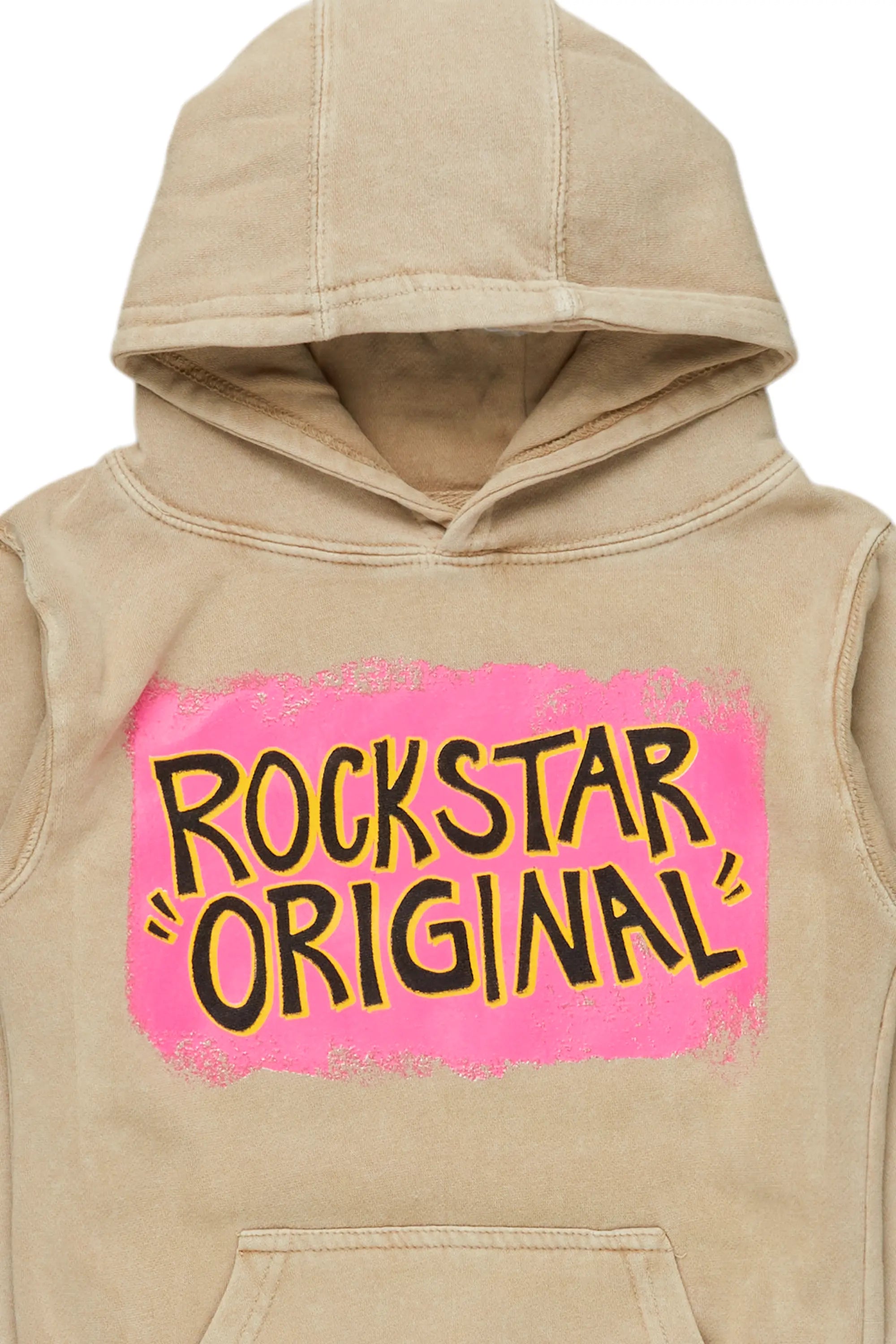 Girls Briellle Vintage Beige Graphic Hoodie