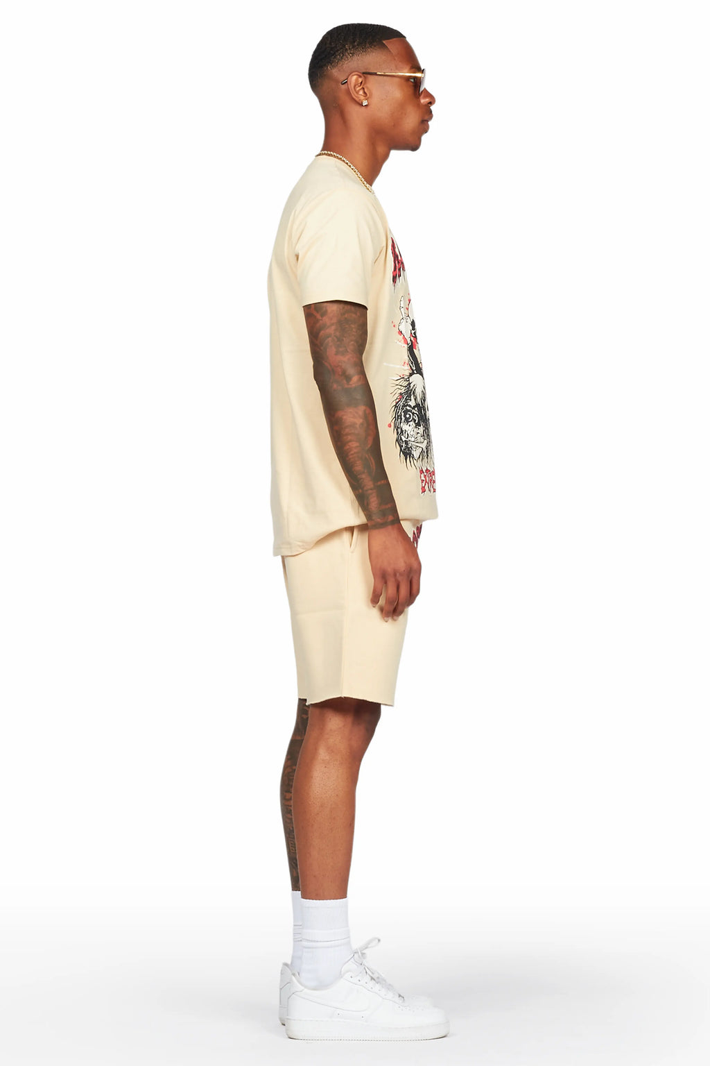 Tabor Beige T-Shirt/Short Set