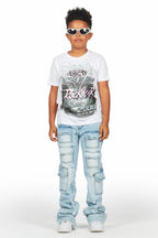 Boys Kade Blue Stacked Flare Jean