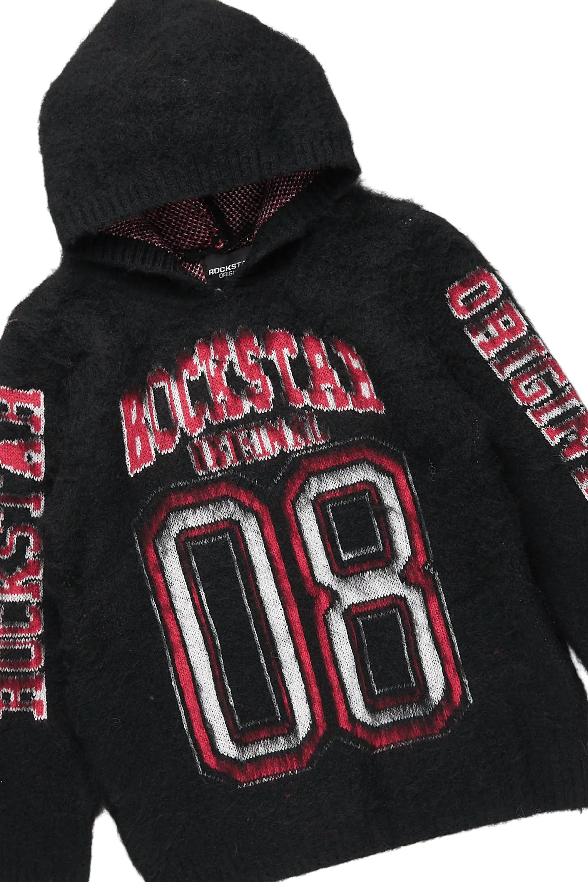 Boys Fields Black/Tint Mohair Hoodie/Stacked Flare Jean Set