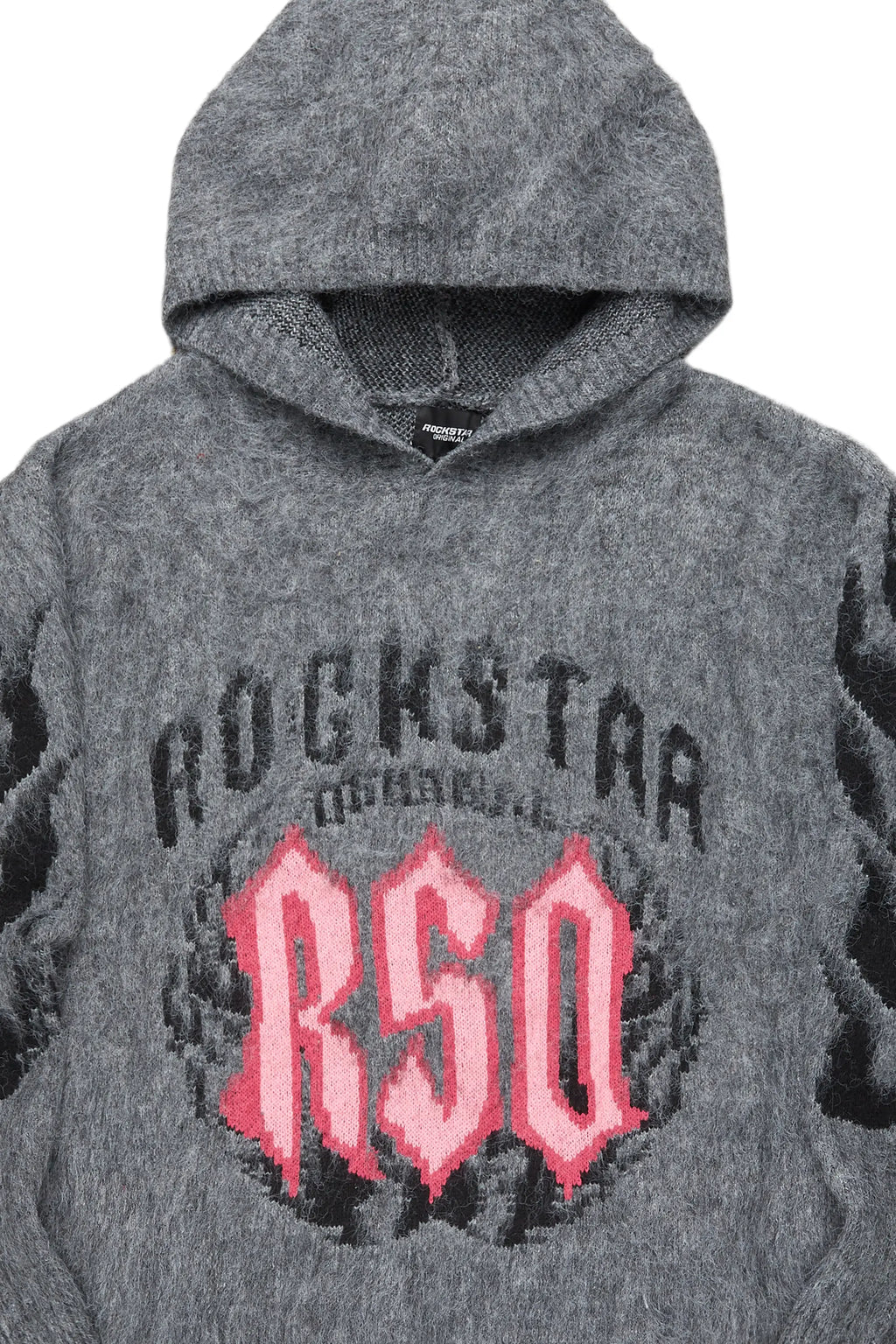 Boaz Heather Grey Graphic Mohair Hoodie