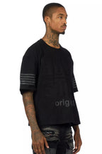 Rulik Black Boxy Crop T-Shirt