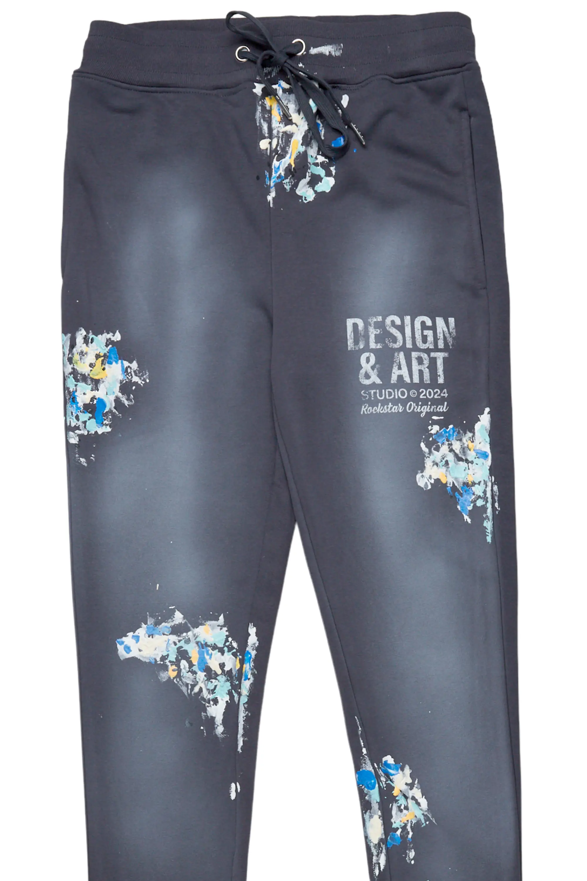 Paulo Charcoal Graphic Stacked Flare Pant