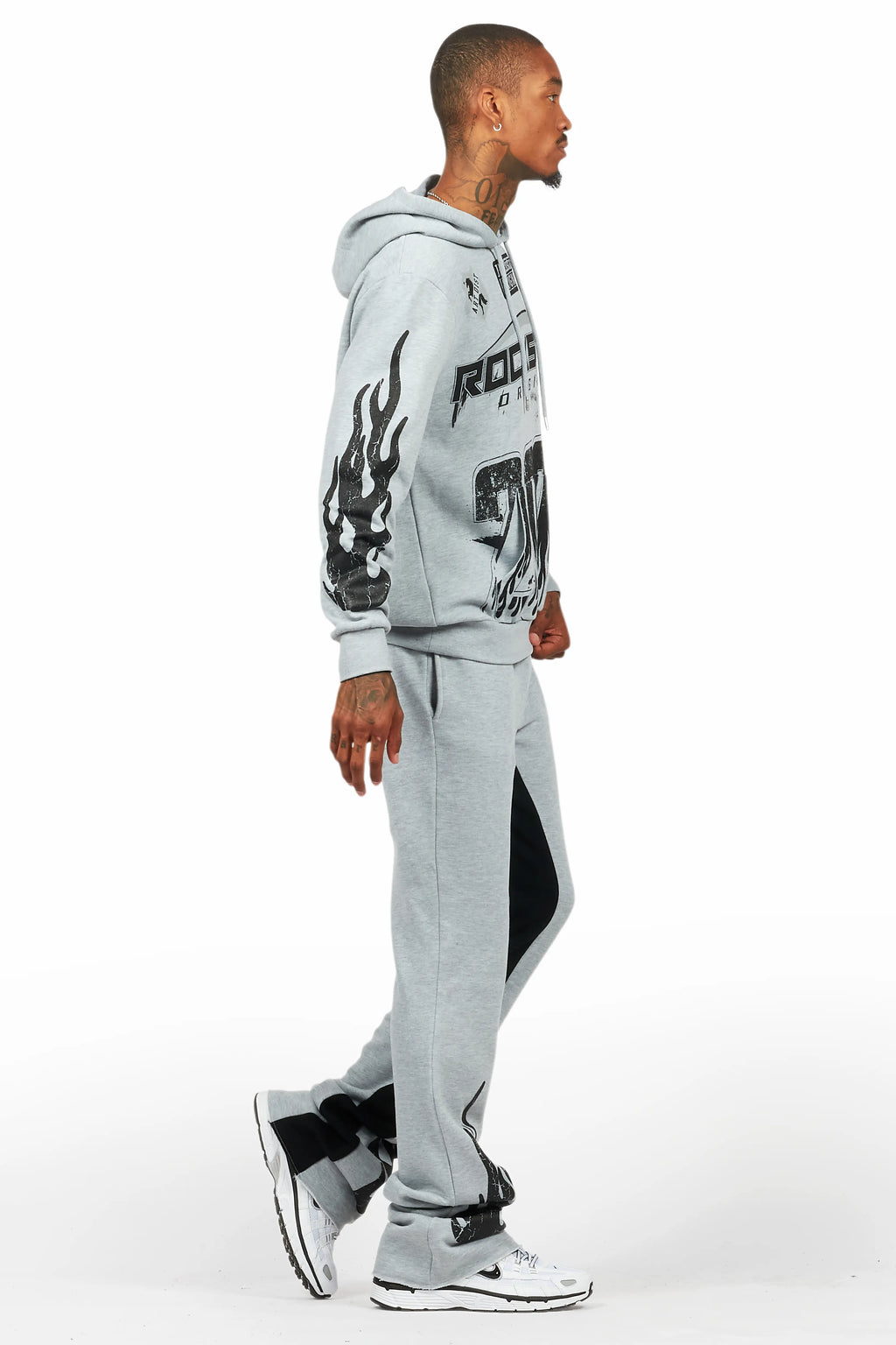 Amos Heather Grey Hoodie/Baggy Track Pant Set