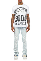 Samba Blue Rhinestone Stacked Flare Jean