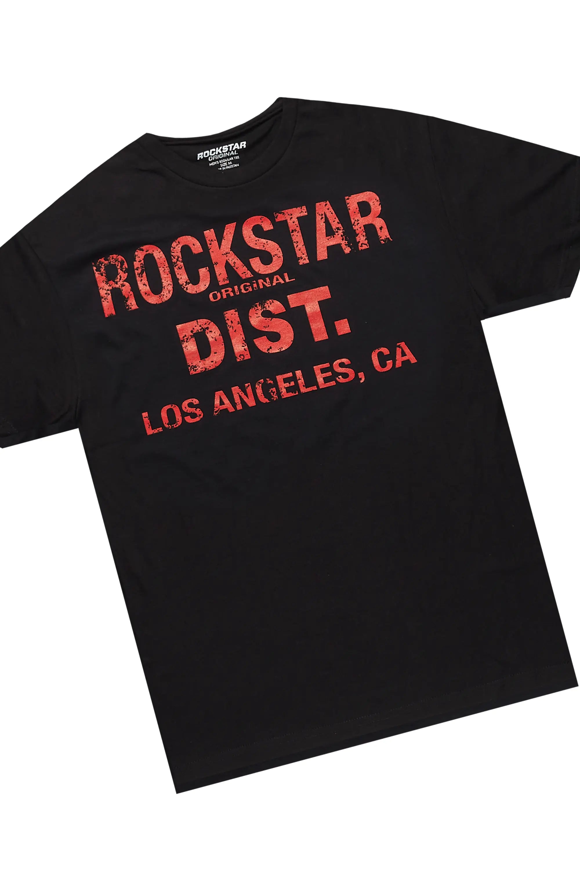 Saxon Dark Grey/Red T-Shirt/Stacked Flare Jean Set