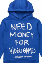 Boys M4 Video Games Royal Blue/White Graphic Hoodie