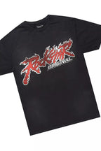 Yash Charcoal Grey T-Shirt/Stacked Flare Track Pant Set