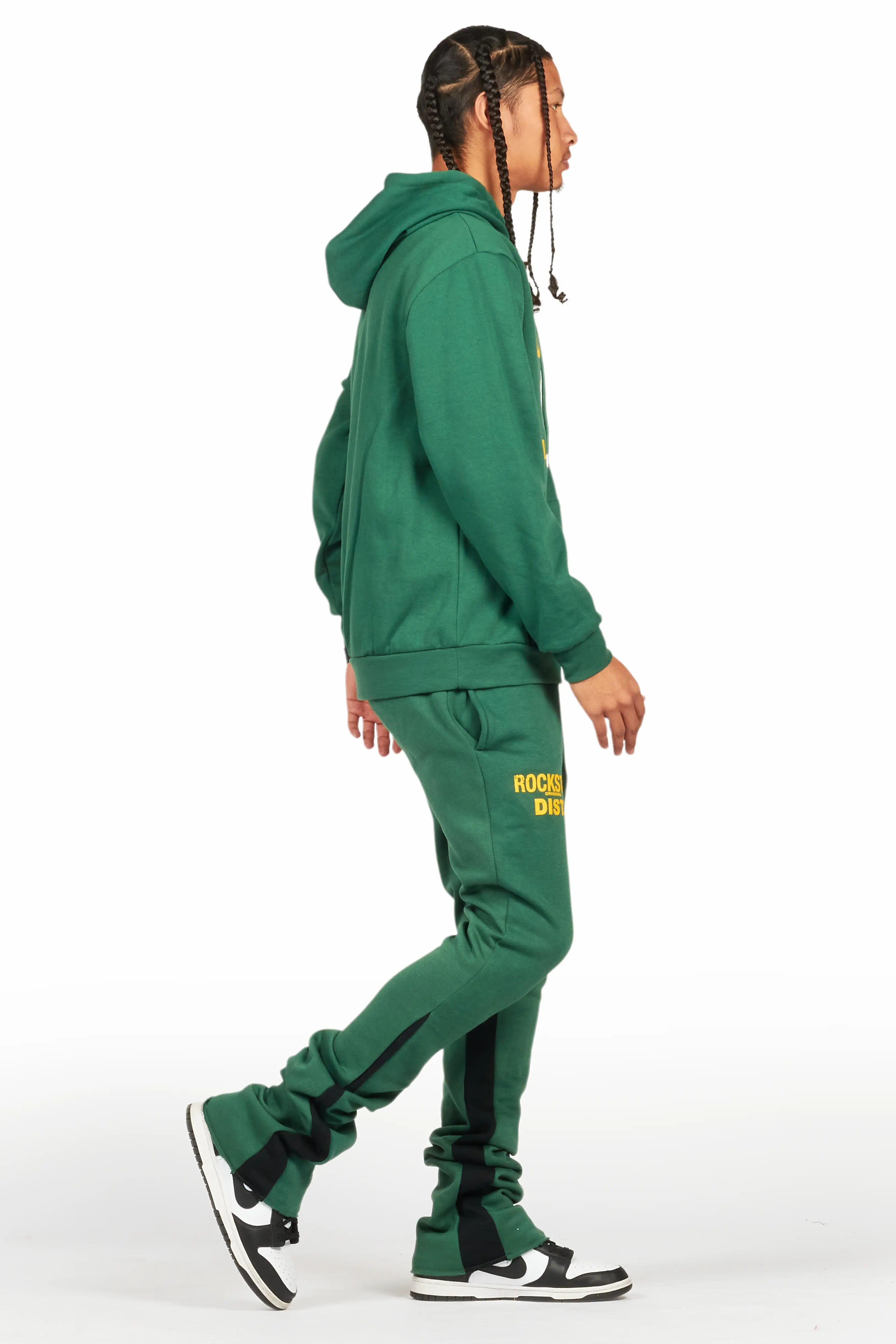 Lake Green/Yellow Hoodie/Stacked Flare Track Pant Set