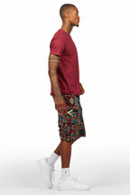 Lake Burgundy T-Shirt/Tapestry Short Set